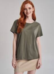 Top mâneci scurte mâneci scurte verde GRACE & MILA femeie