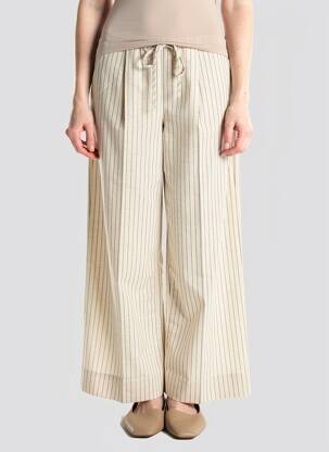 Pantalon larg buzunare bej GRACE & MILA femeie