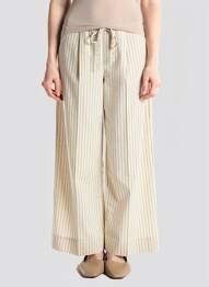 Pantalon larg buzunare bej GRACE & MILA femeie
