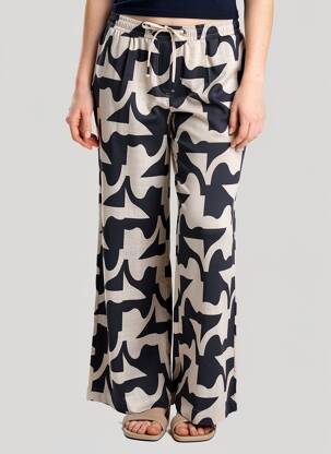 Pantalon drept talie elastică albastru GRACE & MILA femeie