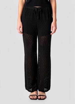 Pantalon slim talie elastică negru GRACE & MILA femeie