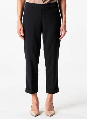 Pantalon 7/8 talie elastică negru QUATRE VINGT JOURS femeie