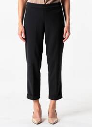 Pantalon 7/8 talie elastică negru QUATRE VINGT JOURS femeie