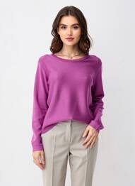 Pulover guler rotund mâneci lungi violet COMPAÑIA FANTASTICA femeie