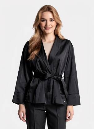 Jachete casual croială cambrată negru SURKANA femeie