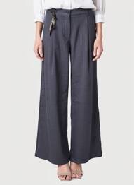 Pantalon larg închidere cu fermoar sub clapetă cu nasturi mărime normală albastru ZHRILL femeie