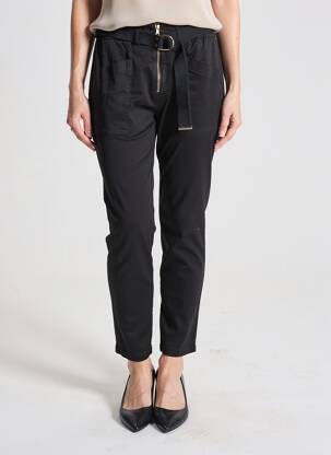Pantalon slim talie elastică mărime normală negru PAKO LITTO femeie
