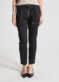 Pantalon slim talie elastică mărime normală negru PAKO LITTO femeie
