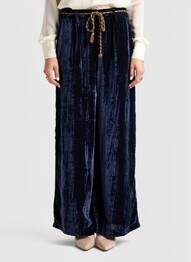 Pantalon larg buzunare mărime normală albastru PLEASE femeie