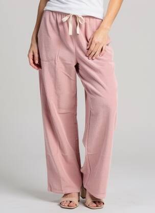 Pantalon larg buzunare mărime normală roz GRACE & MILA femeie