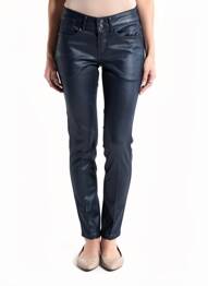 Pantalon slim țesătură acoperită mărime normală albastru GARCIA femeie