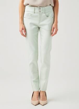Pantalon slim țesătură poplin mărime normală verde TIFFOSI femeie