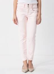 Pantalon slim țesătură poplin mărime normală roz TIFFOSI femeie