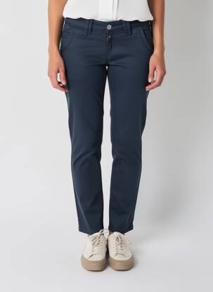 Pantalon chino țesătură poplin mărime normală albastru TIMEZONE femeie