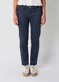 Pantalon chino țesătură poplin mărime normală albastru TIMEZONE femeie