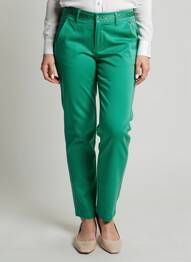 Pantalon chino închidere cu fermoar sub clapetă cu nasturi mărime normală verde FREEMAN T.PORTER femeie