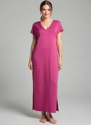 Rochie lungă mâneci scurte mâneci scurte violet GRACE & MILA femeie