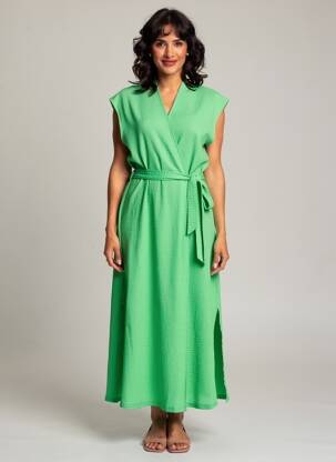 Rochie lungă fără mâneci fără mâneci verde GARCIA femeie