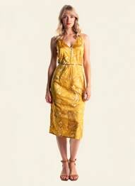 Rochie lungă imprimeu fantezie bretele subțiri galben SCOTCH & SODA femeie