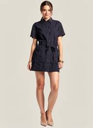 Rochie scurtă mâneci scurte mâneci scurte albastru #127344 femeie