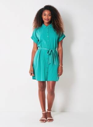 Rochie scurtă mâneci scurte mâneci scurte verde FREEMAN T.PORTER femeie
