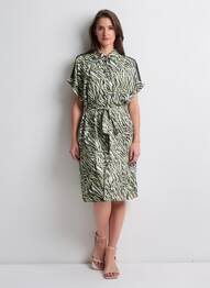 Rochie midi mâneci scurte mâneci scurte verde FREEMAN T.PORTER femeie