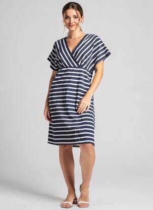 Rochie scurtă mâneci scurte mâneci scurte albastru ROYAL MER femeie