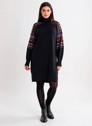 Rochie pulover strânsă pe partea de jos mâneci lungi negru SCOTCH & SODA femeie