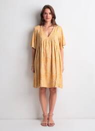 Rochie scurtă mâneci scurte mâneci scurte portocaliu GRACE & MILA femeie
