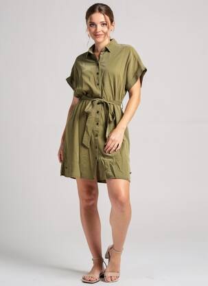 Rochie scurtă mâneci scurte mâneci scurte verde FREEMAN T.PORTER femeie