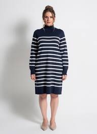 Rochie pulover elasticitate mâneci lungi albastru BREIZH ANGEL femeie