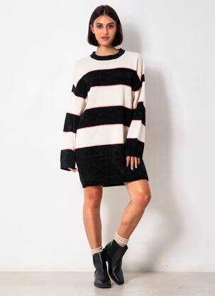 Rochie pulover strânsă pe partea de jos mâneci lungi negru VOLCOM femeie