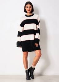 Rochie pulover strânsă pe partea de jos mâneci lungi negru VOLCOM femeie