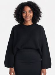 Pulover elasticitate mâneci lungi negru CHATTAWAK femeie