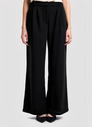 Pantalon larg închidere cu fermoar sub clapetă cu nasturi mărime normală negru COMPAÑIA FANTASTICA femeie