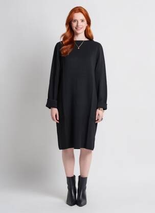 Rochie pulover croială dreaptă mâneci lungi negru MARINELLO femeie