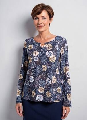 Tricou mâneci lungi mâneci lungi albastru ATLANTA femeie