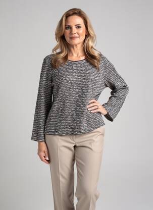 Pulover croială cambrată mâneci lungi gri IMPULSION femeie