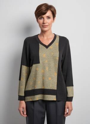 Pulover croială dreaptă mâneci lungi negru MERI & ESCA femeie
