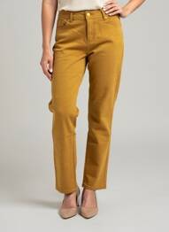 Pantalon drept elasticitate mărime normală galben S.QUISE femeie