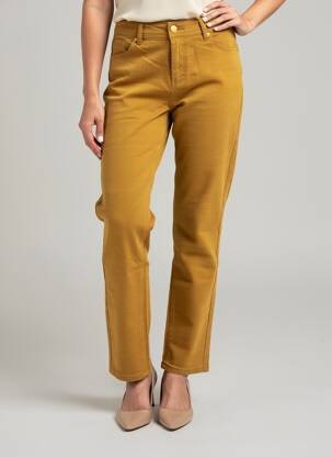Pantalon drept elasticitate mărime normală galben S.QUISE femeie