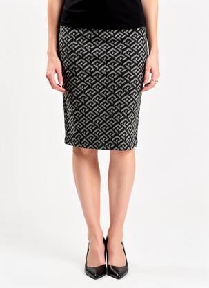 Fustă midi elasticitate negru LCDN femeie