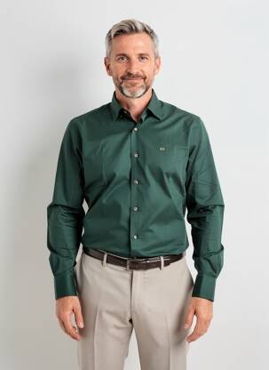 Cămașă cu mâneci lungi croială cambrată verde CARLOS CORDOBA bărbat