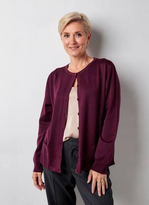 Vestă cu mâneci lungi guler rotund violet ELLEMME femeie