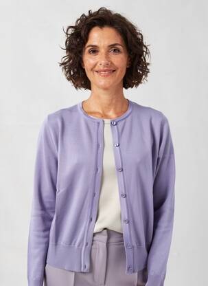 Vestă cu mâneci lungi guler rotund violet ELLEMME femeie