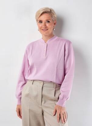 Pulover țesătură melanj mâneci lungi violet EDWIGE femeie