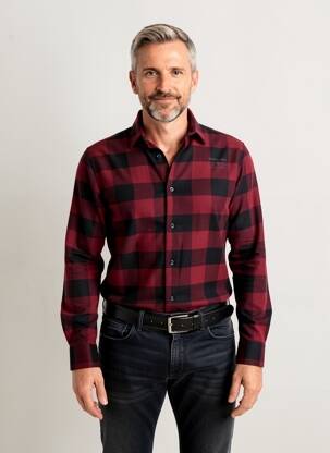 Cămașă cu mâneci lungi imprimeu carouri roșu ONLY & SONS bărbat