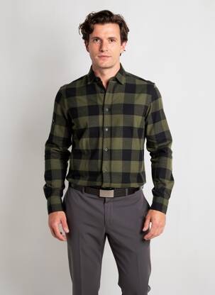 Cămașă cu mâneci lungi imprimeu carouri verde ONLY & SONS bărbat