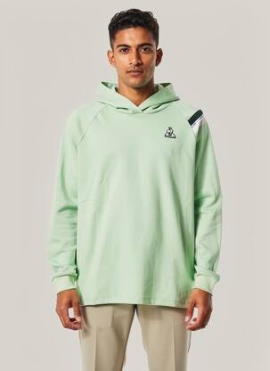 Hanorac cu glugă broderie mâneci lungi verde LE COQ SPORTIF bărbat