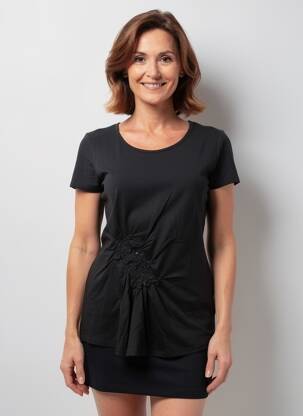 Tricou elasticitate mâneci scurte negru KATMAI femeie